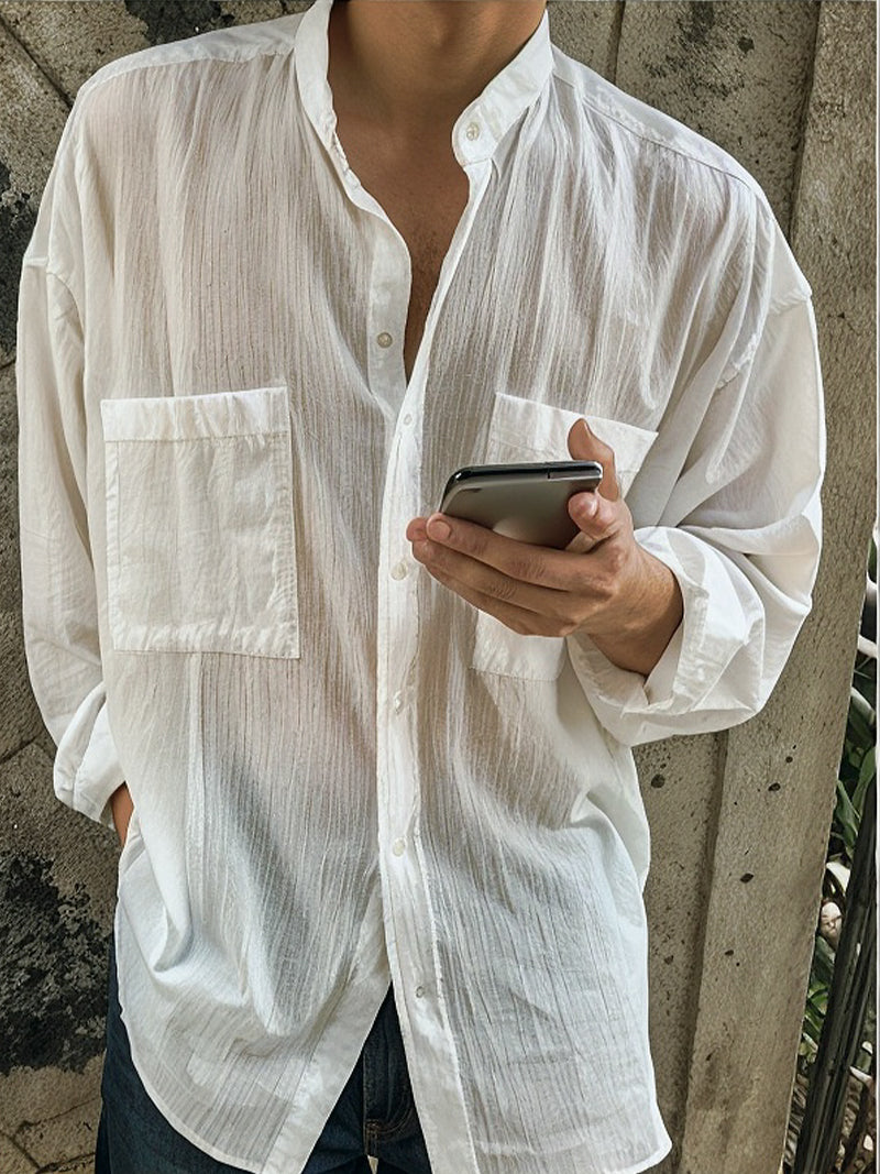 Nîmen Linen Overshirt White