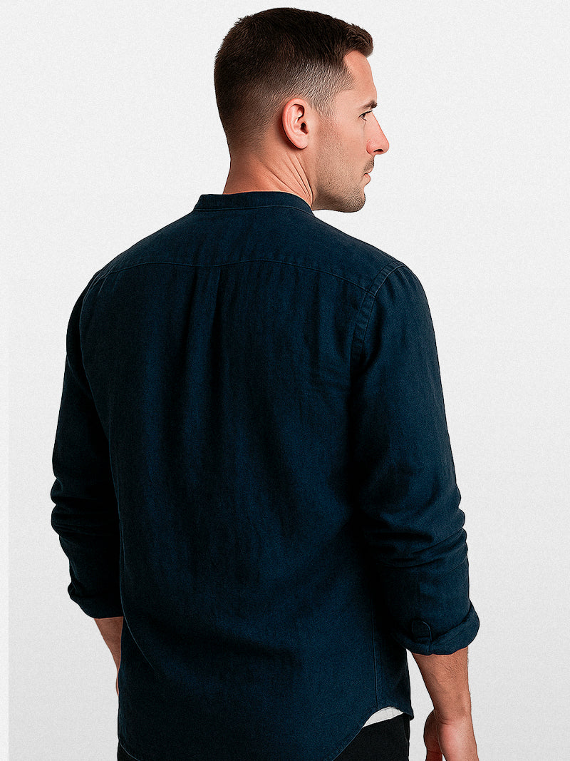 Dark Blue Verne Linen Shirt
