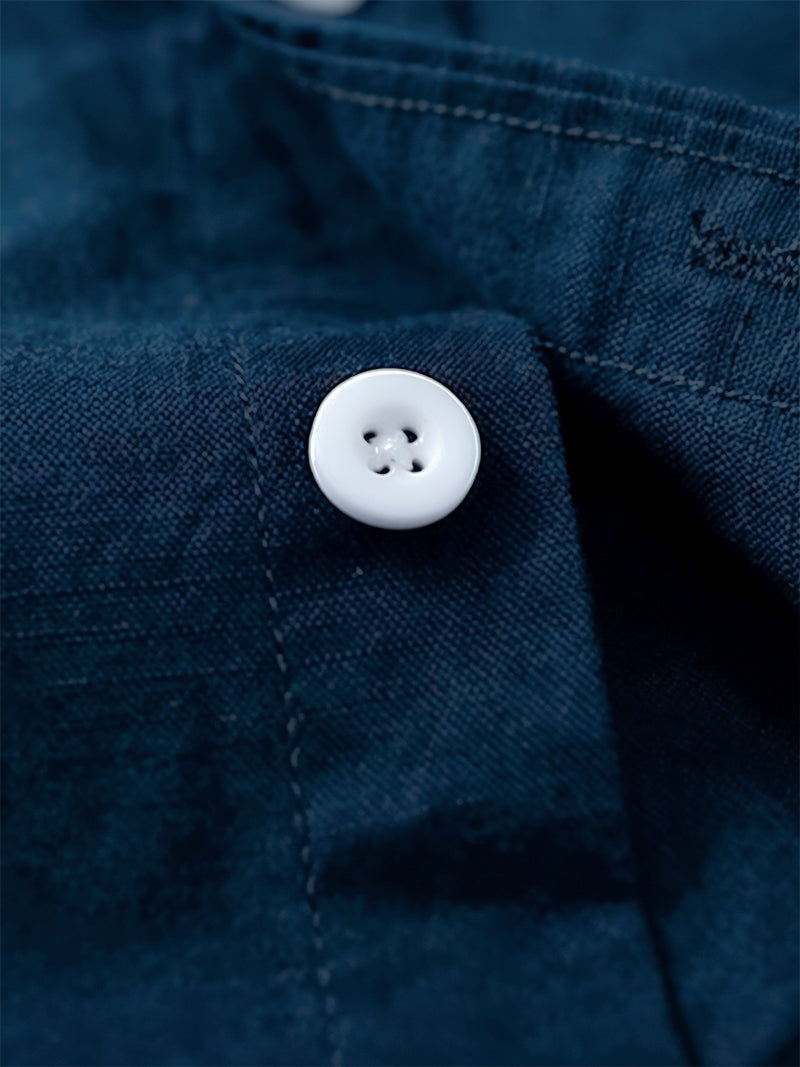 Dark Blue Verne Linen Shirt