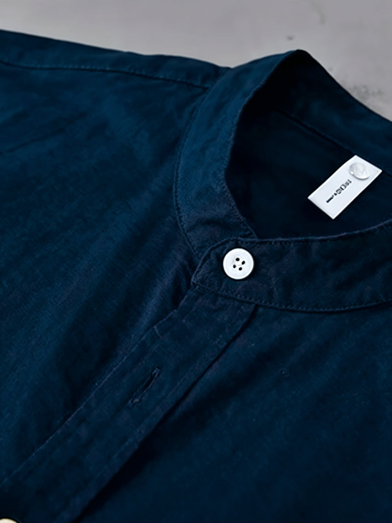Dark Blue Verne Linen Shirt