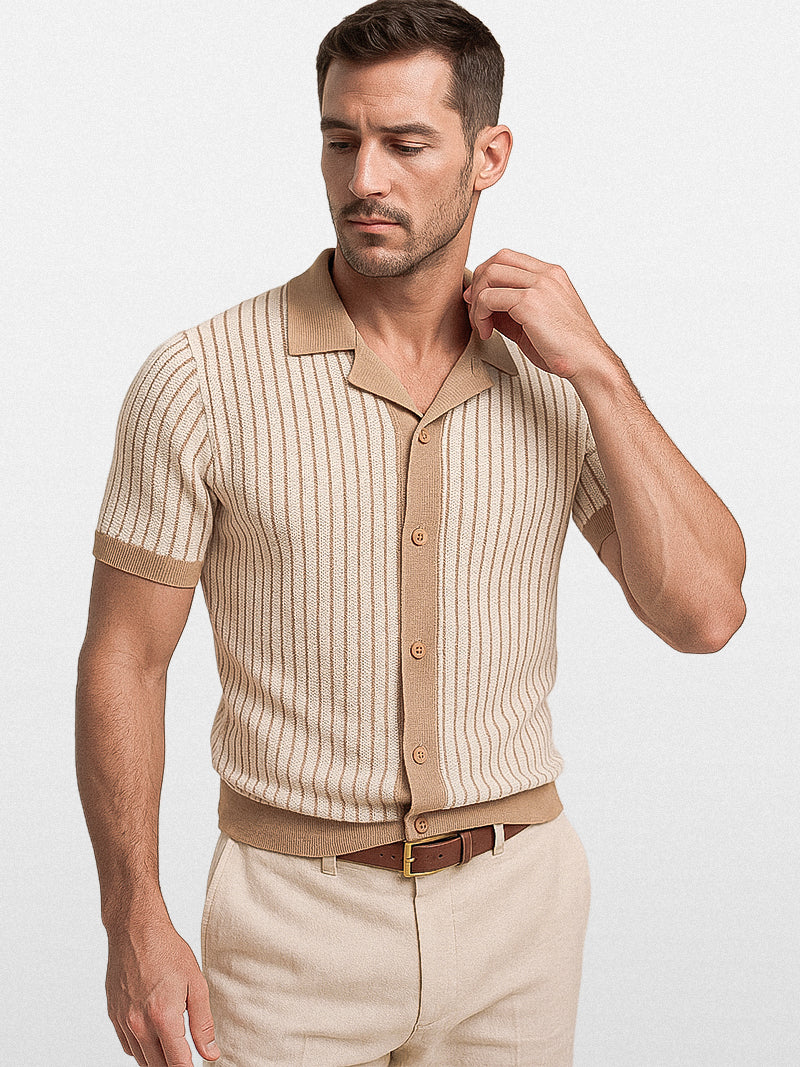 Belmonte Striped Knit Polo