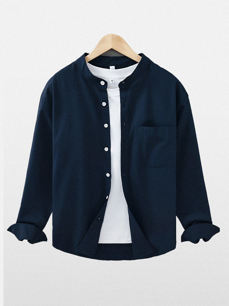 Dark Blue Verne Linen Shirt
